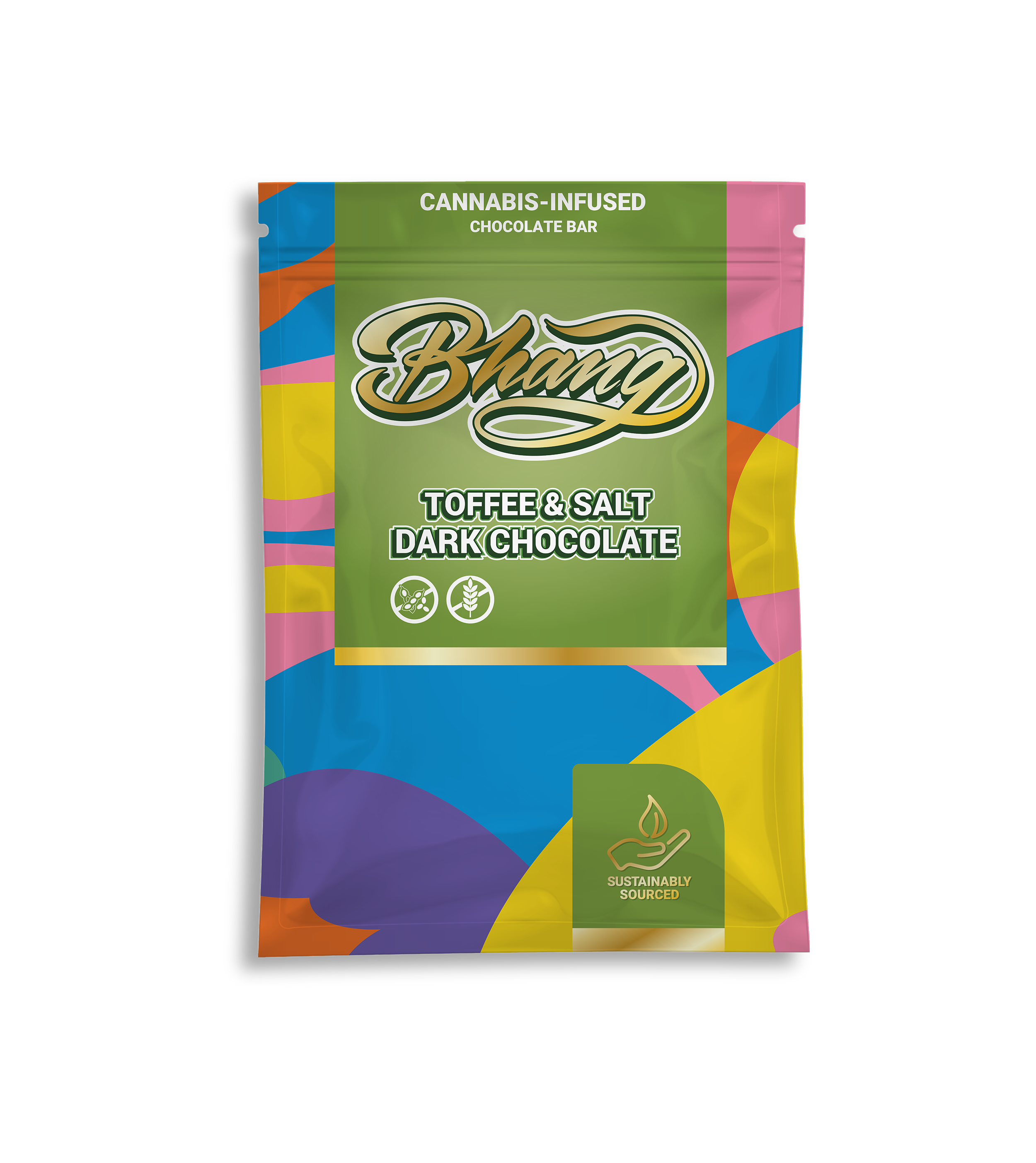 bhang toffee and salt dark chocolate edible