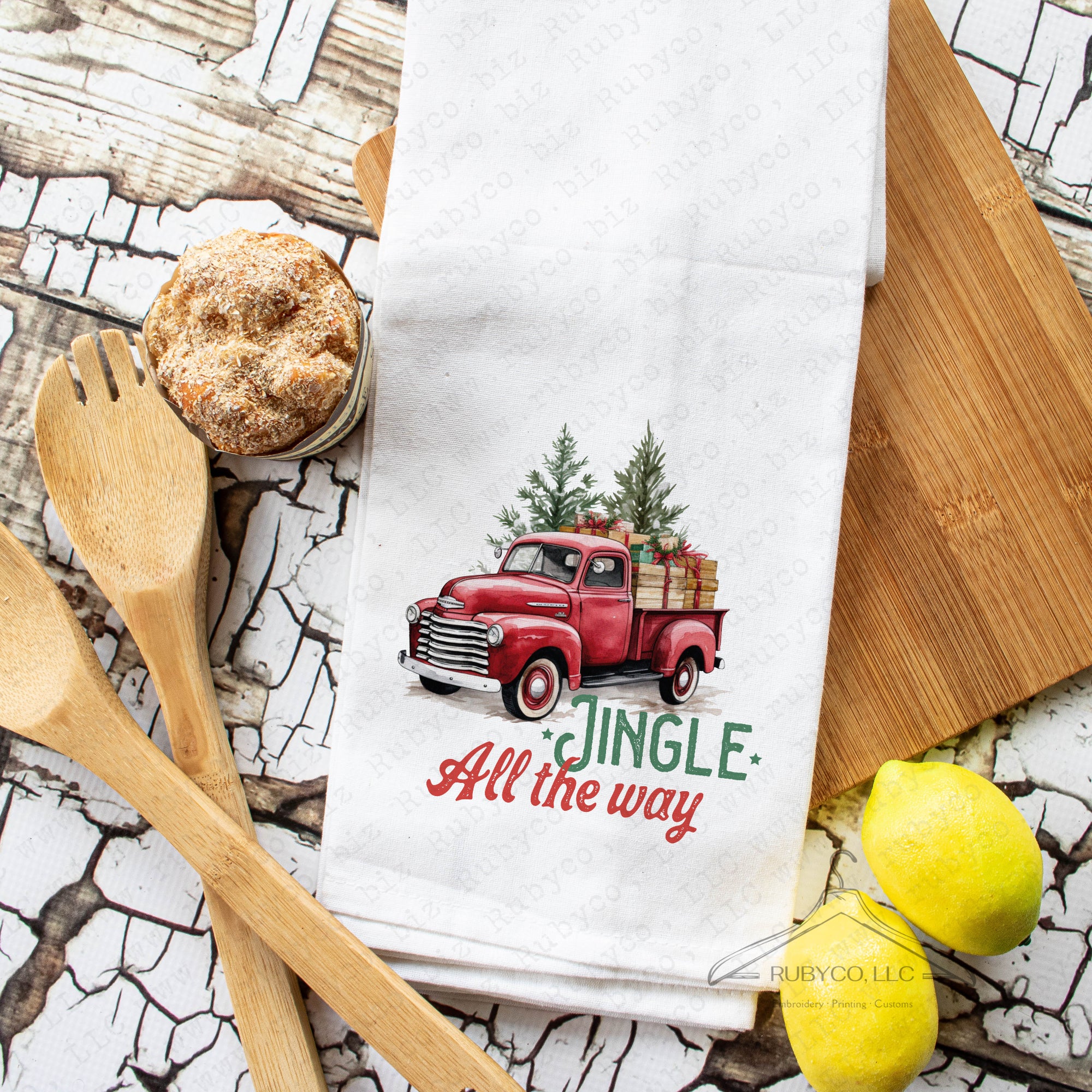 Jingle all the Way Tea Towel