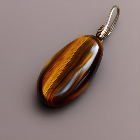 Tiger's eye necklace pendant - Damayanti.store