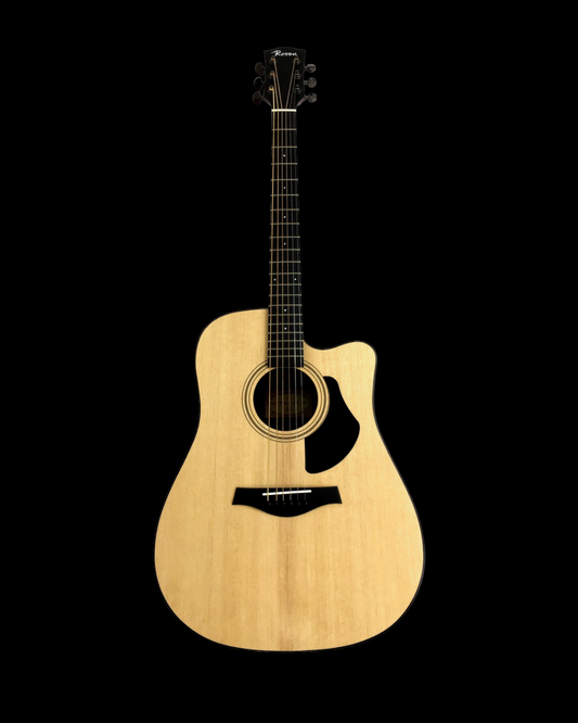 Rosen Solid Spruce Top Dreadnought Cutaway ECO. Rosewood Fingerboard Acoustic Guitar - Natural G15CN