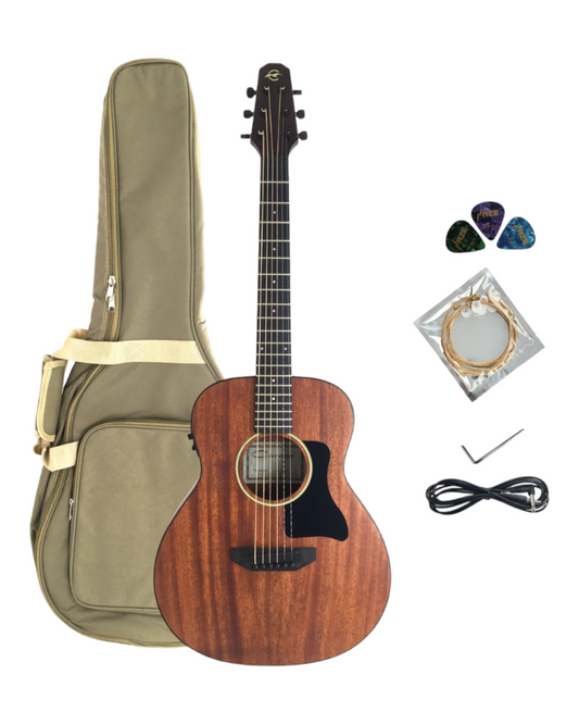 Caraya Safair 34 EQ All Mahogany Acoustic Guitar W/built-in Eq,tunerfree  Bag -  Israel