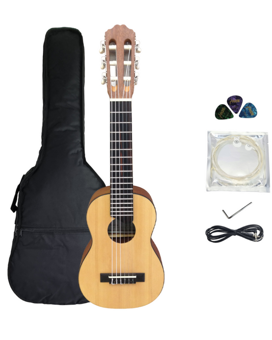 Caraya C-551BCEQ/N Thin-body Natural Spruce Cutaway Classical  Guitar,EQ+Free Bag 