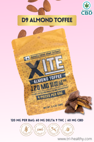 Tri-Healthy CBD Patsy's Xite Delta 9 THC Ratio Almond Toffee