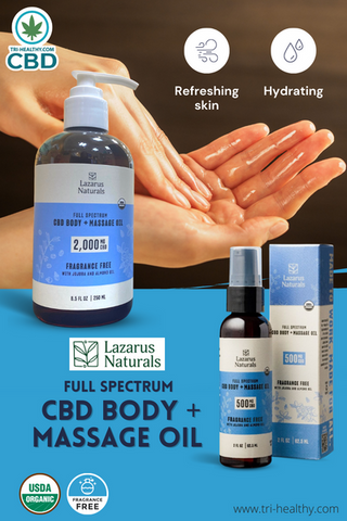 Tri-Healthy Lazarus Naturals CBD Massage Oil