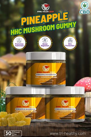 Steel Valley Hemp HHC Mushroom Blend-Pineapple Gummies