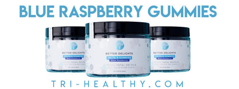 Delta 8 Blue Raspberry Gummies at Tri-Healthy CBD
