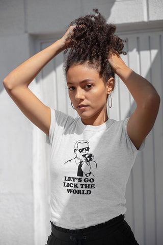 T-Shirt Let's Go Lick the World Biden T-shirt Political 2023 Unisex custom t-shirts, tees for men and women