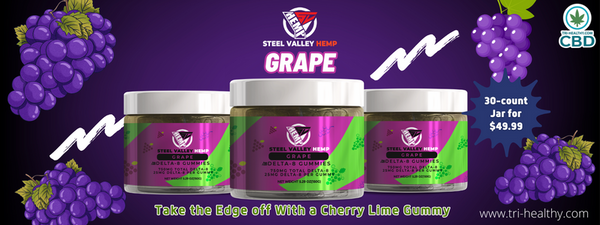 Steel Valley Hemp Delta 8 THC Grape Gummies