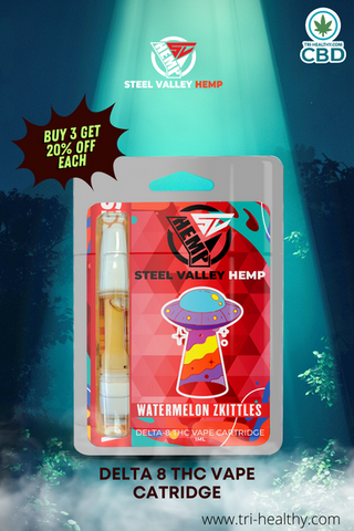 Steel Valley Hemp Delta 8 THC Watermelon Zkittles Vape Cartridge