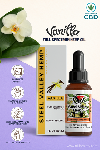 Steel Valley Hemp Full Spectrum Tincture Oil Vanilla 1000mg