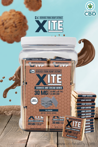 Tri-Healthy CBD Patsy's Xite Delta 9 Ratio Cookies & Cream Minis