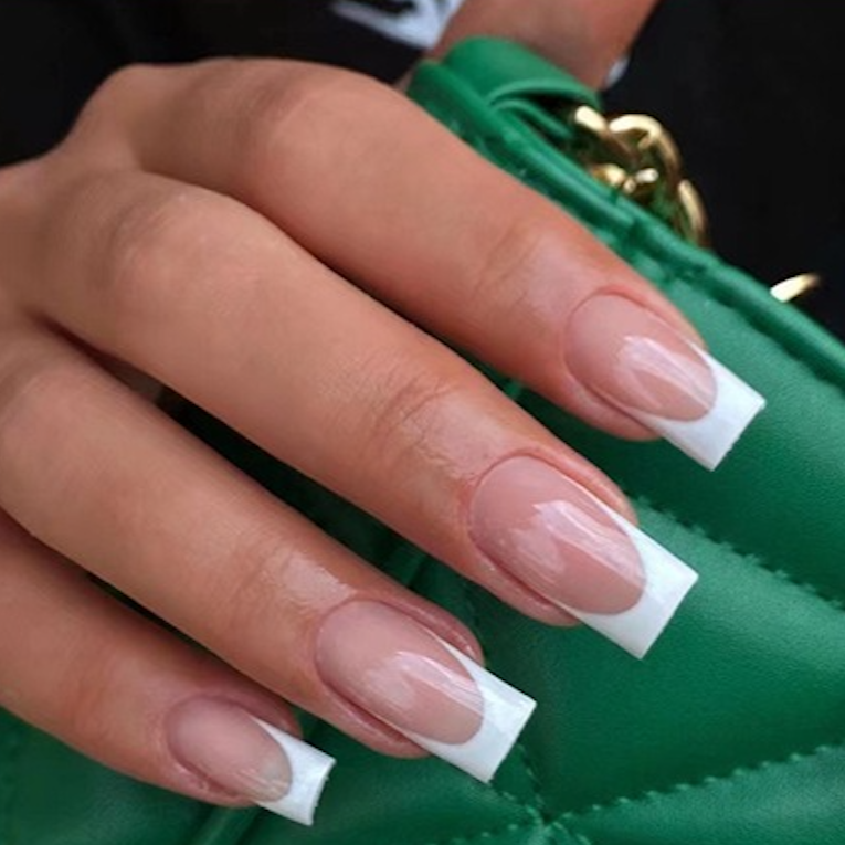 French Manicure | Medium Length French Manicure Nails