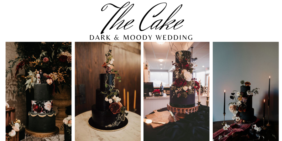 moody wedding cake