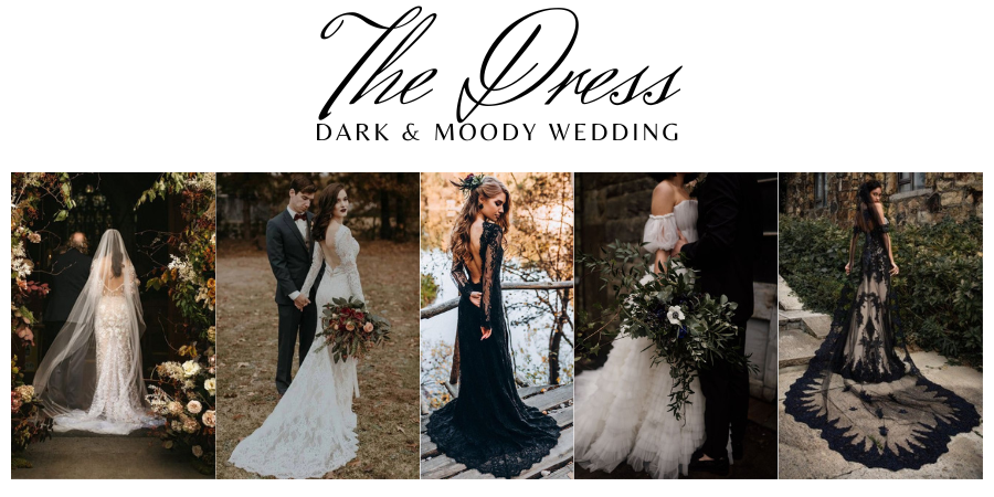 moody wedding bride dress