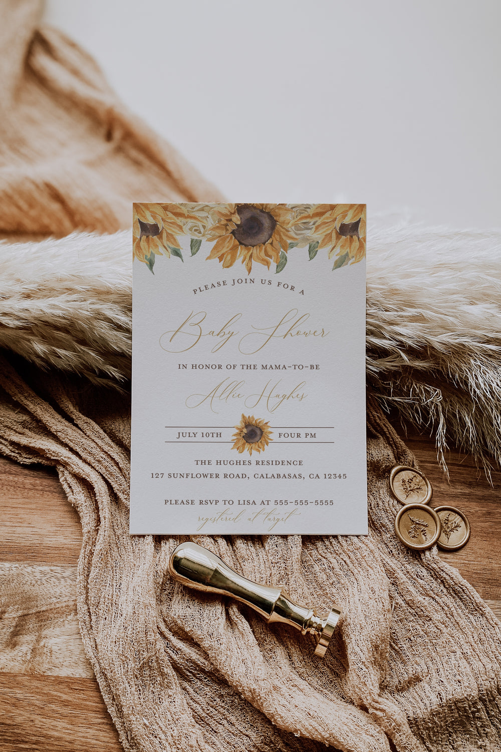 Sunflower Baby Shower Invitations