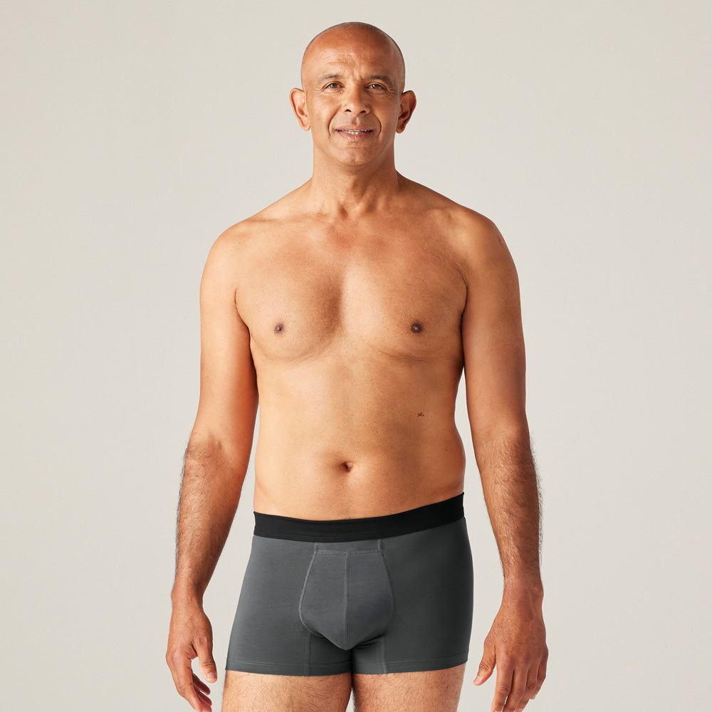 Men’s Washable Incontinence Boxers, Grey / 3XL