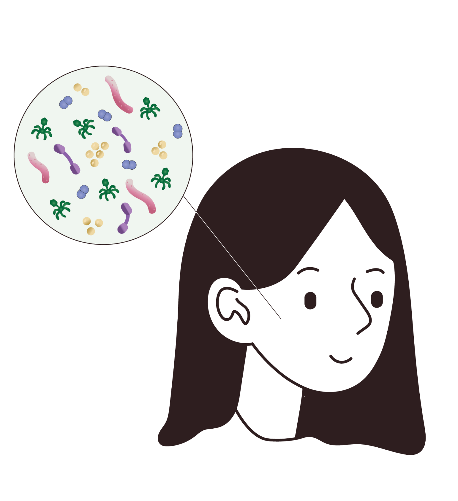 Illustration of Happy Woman With Clear Skin