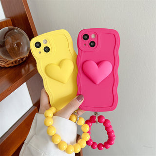 Cute Fluffy Heart Pompom Hand Rope Solid Phone Case For Samsung Z Flip –  The Kawaii Shoppu