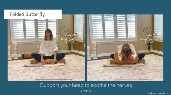 seated yoga postures for stress - butterfly