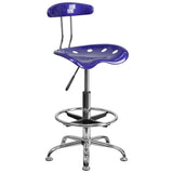 Vibrant Chrome Drafting Stool With Tractor Seat - Source2Home