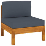 vidaXL 10 Piece Garden Lounge Set with Dark Gray Cushions Acacia Wood vidaXL- Source2Home