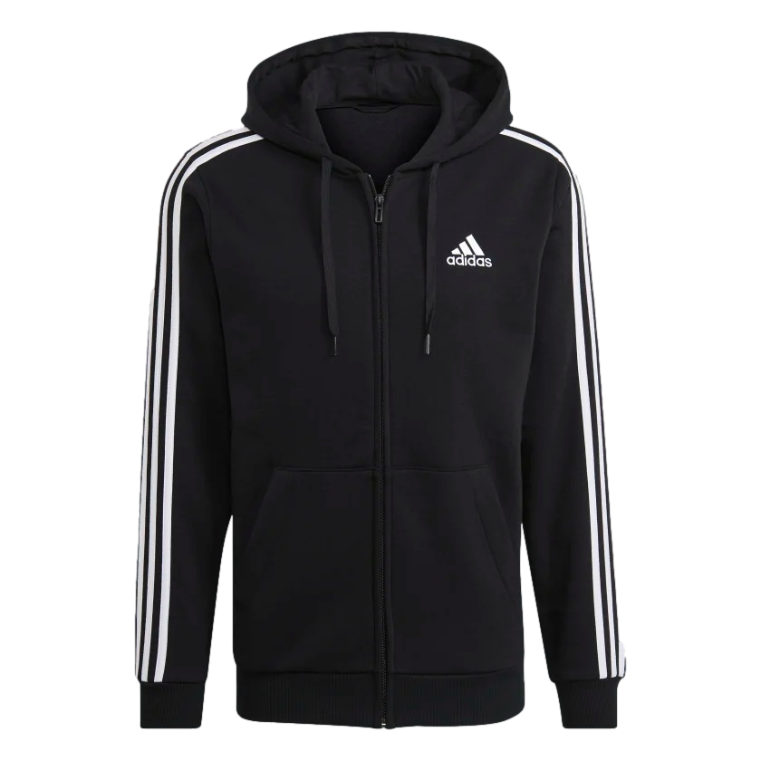 Adidas Essentials Fleece 3 Stripe Full Zip Hoodie