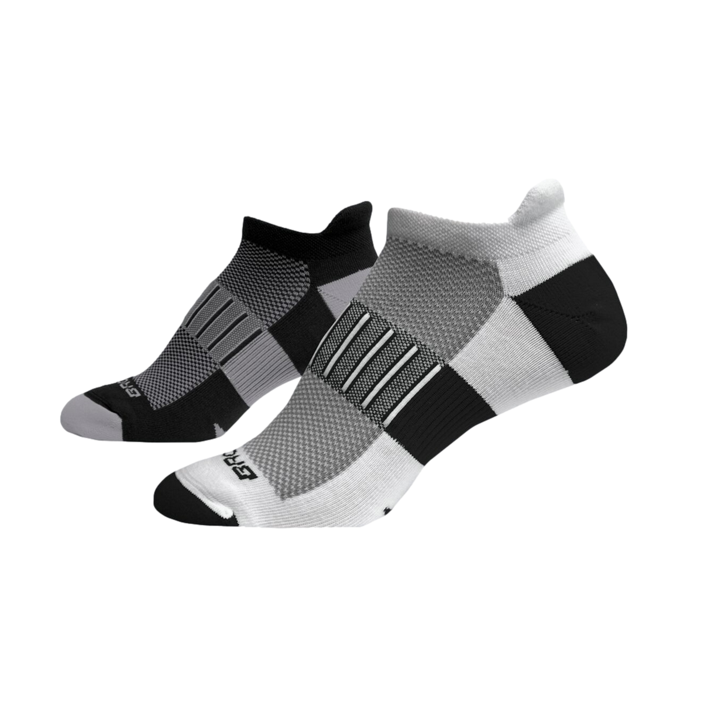 Brooks Ghost Midweight Socks (2 Pack) [Black/Oxford - White/Black]