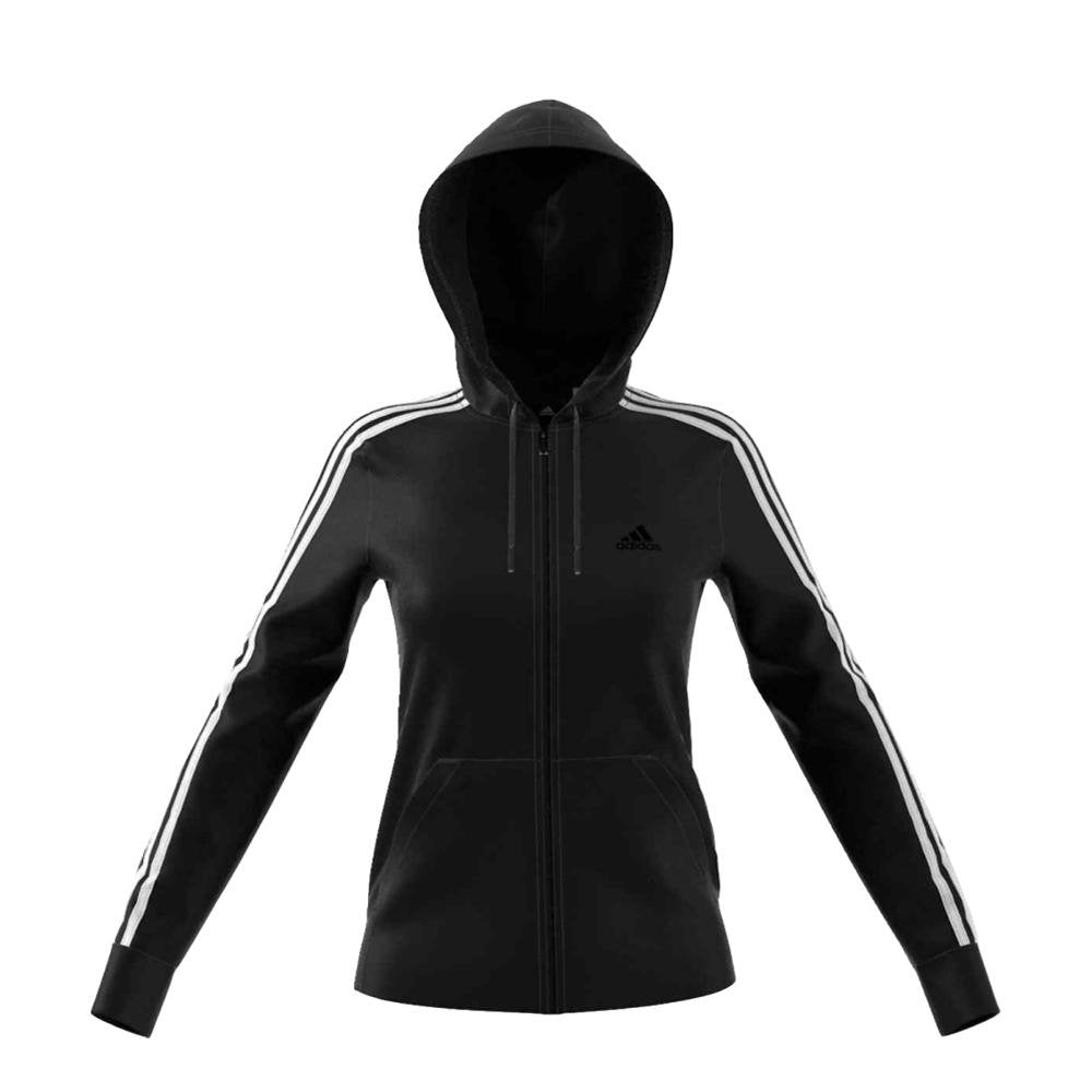 Adidas Womens Cotton Fleece 3 Stripe Hoodie