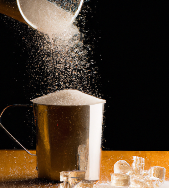 sugar poured into drink