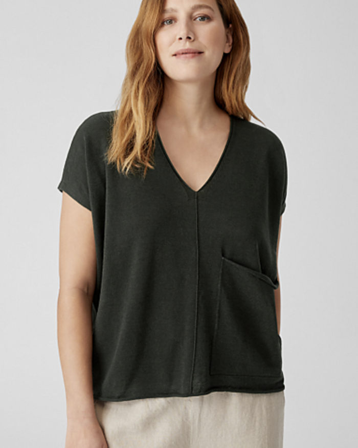 EILEEN FISHER PERUVIAN ORGANIC COTTON BLEND V-NECK SHELL – AshleyCole  Boutique