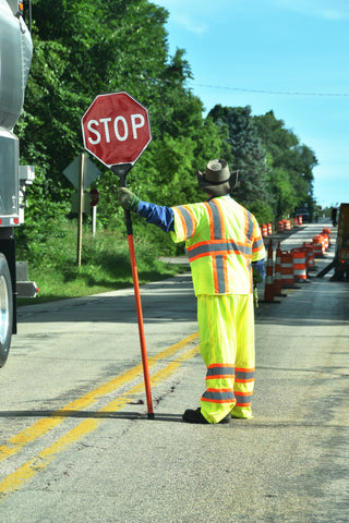 Flagger with Stop Sign