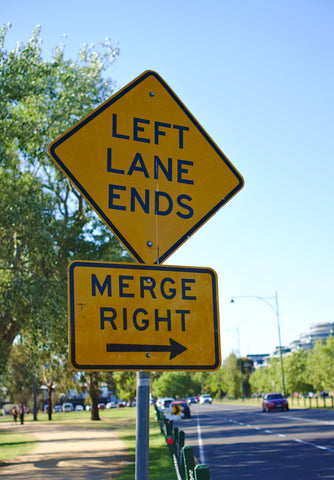 Merge Right Traffic Sign