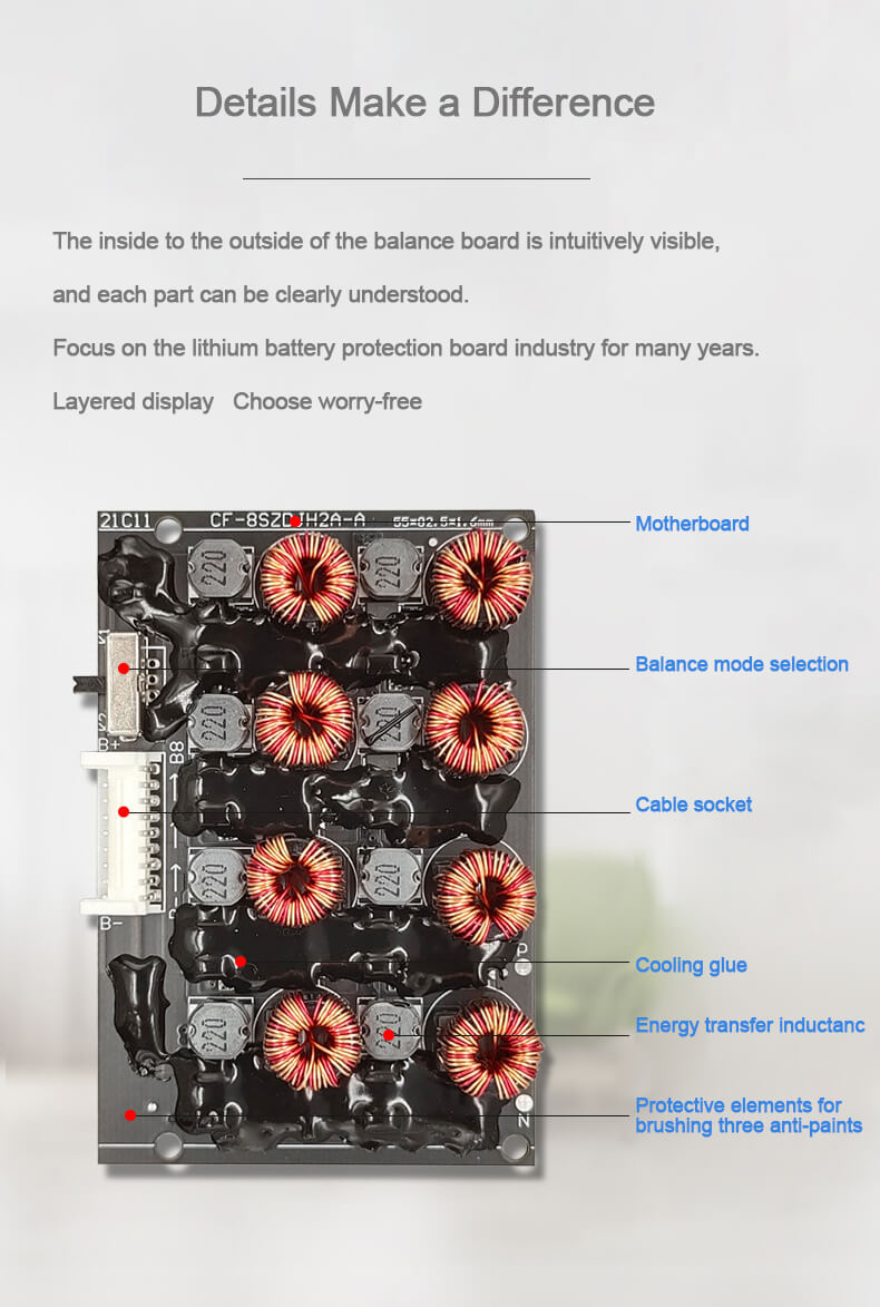 high quality 8s lifepo4 active balance module