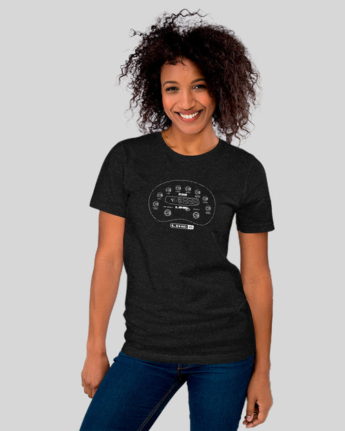 Line 6 POD Line Art T-Shirt  - Black Heather