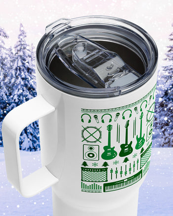 Musicians Christmas Travel Mug with a Handle