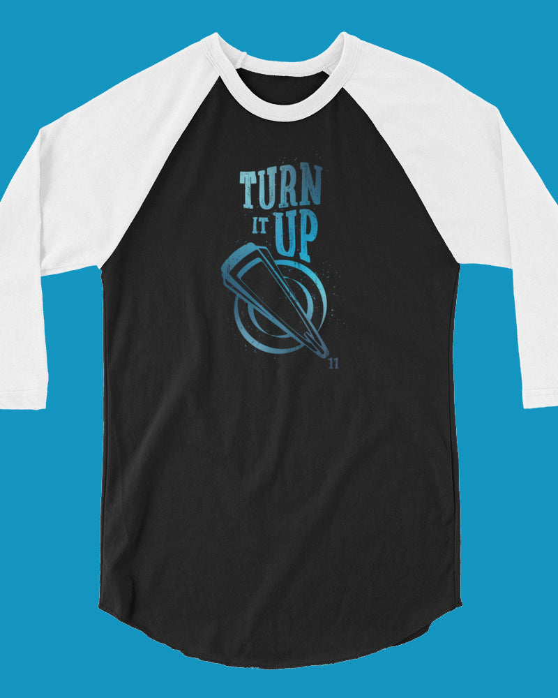 Turn It Up 3/4 Sleeve Raglan Shirt - Black / White - Photo 5