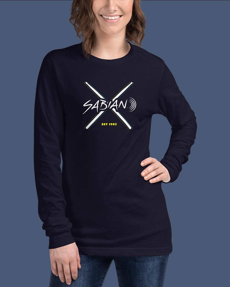 SABIAN Neon X Long Sleeve T-Shirt - Navy - Photo 7
