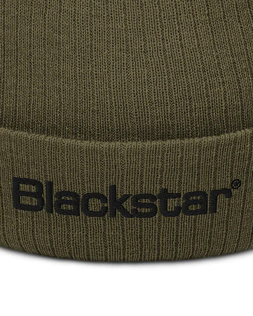 Blackstar Ribbed Knit Beanie  - Khaki Green