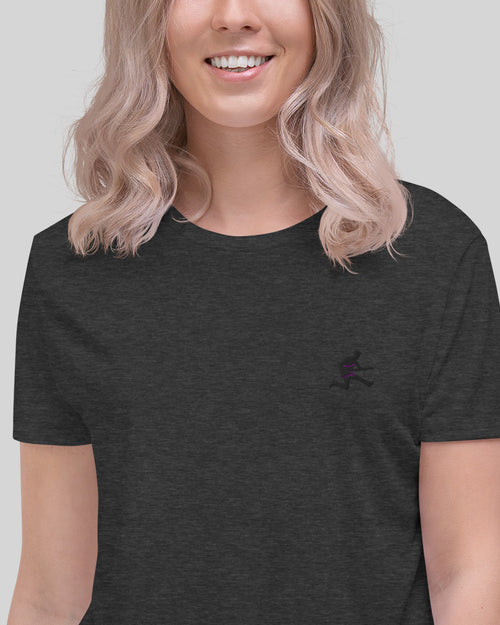 Fly High: LC Crop Top  - Dark Gray Heather