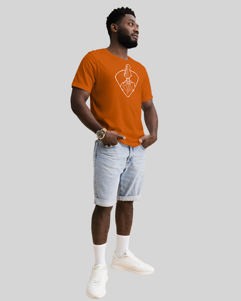 Guitar Head Short Sleeve T-Shirt - Autumn Orange - Photo 8