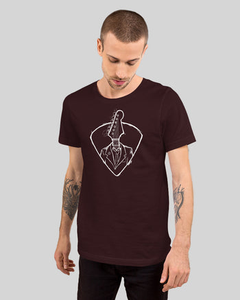 Guitar Head Short Sleeve T-Shirt  - Oxblood