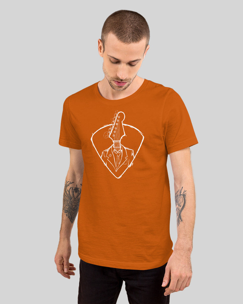 Guitar Head Short Sleeve T-Shirt - Autumn Orange - Photo 4