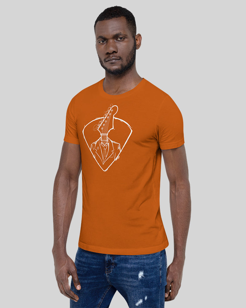 Guitar Head Short Sleeve T-Shirt - Autumn Orange - Photo 6