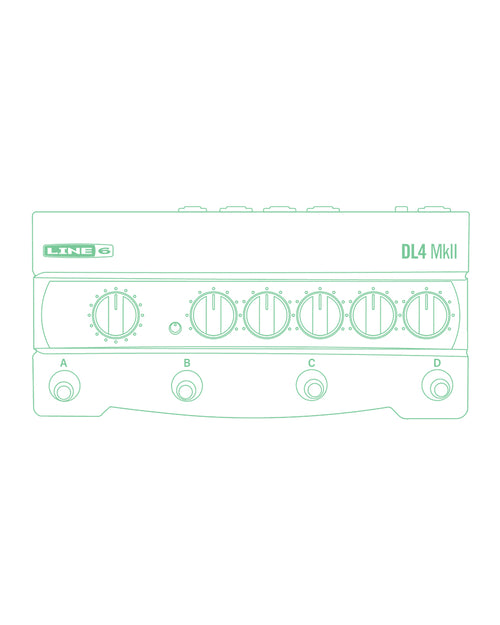 Line 6 DL4 MkII 3/4 Sleeve Raglan Shirt  - Green/White/Black