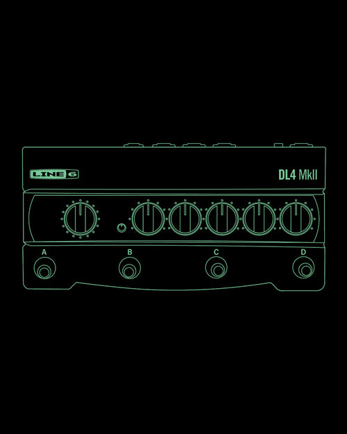 Line 6 DL4 MkII Line Art T-Shirt  - Black Heather