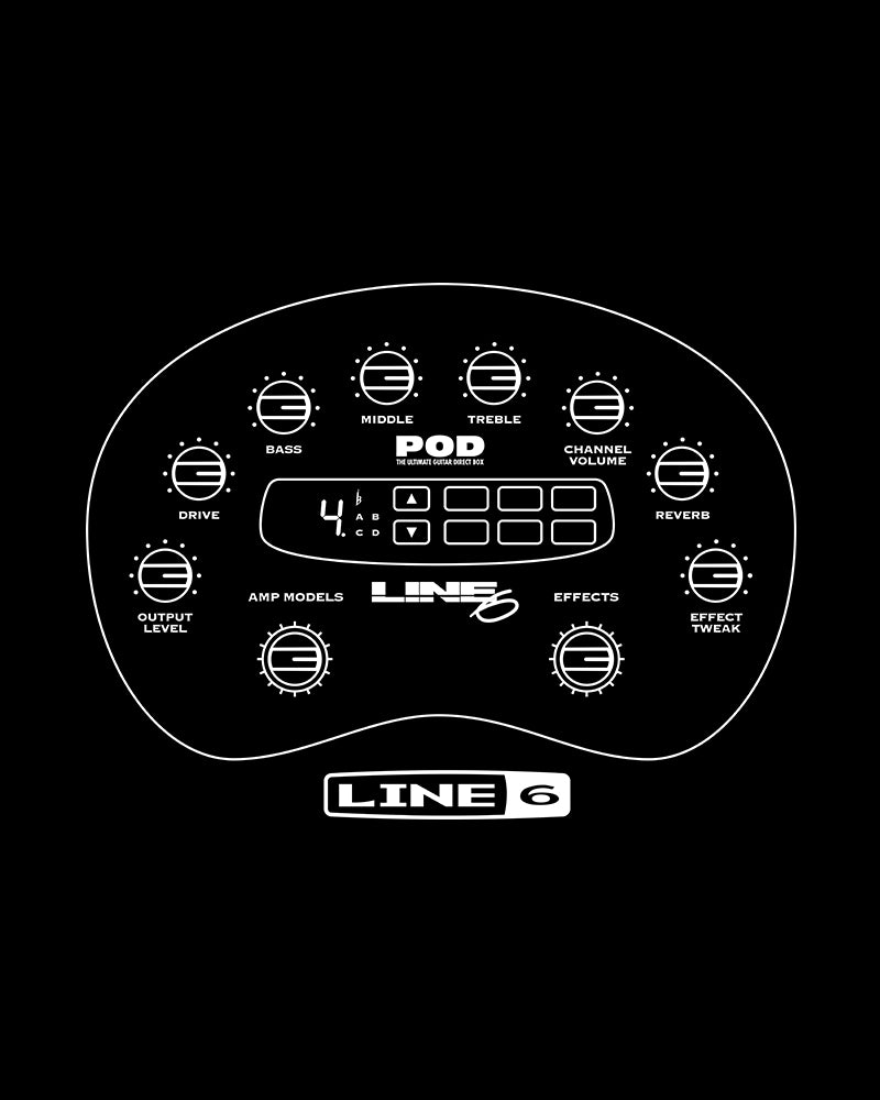 Line 6 POD Line Art Toddler T-Shirt - Black - Photo 2