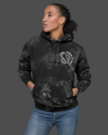 Turn It Up to 11 Unisex Champion Tie-Dye Hoodie  - Black