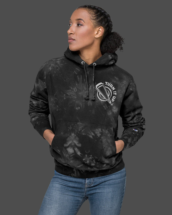 Turn It Up to 11 Unisex Champion Tie-Dye Hoodie - Black - Photo 1