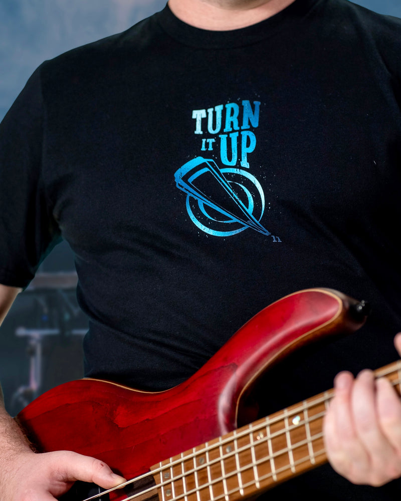 Turn It Up Short Sleeve T-Shirt - Black with Gradient  - Photo 4