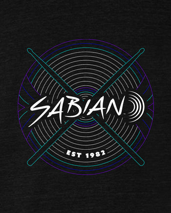 SABIAN 360 Neon T-Shirt  - Black Heather
